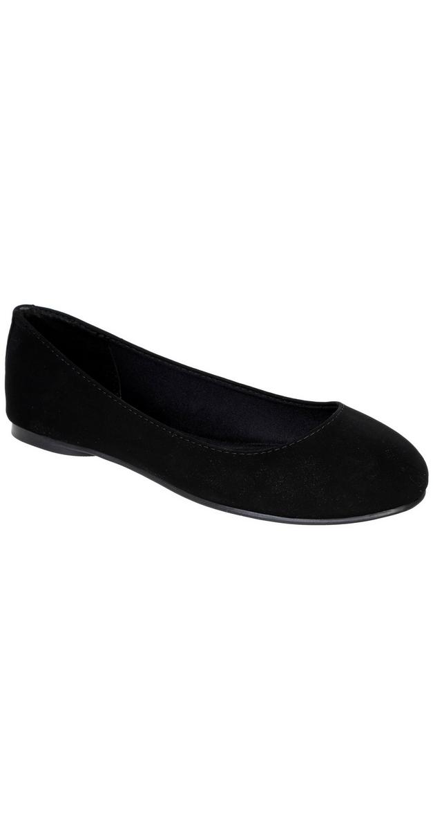 Women's Kreme Faux Suede Flats - Black | Burkes Outlet