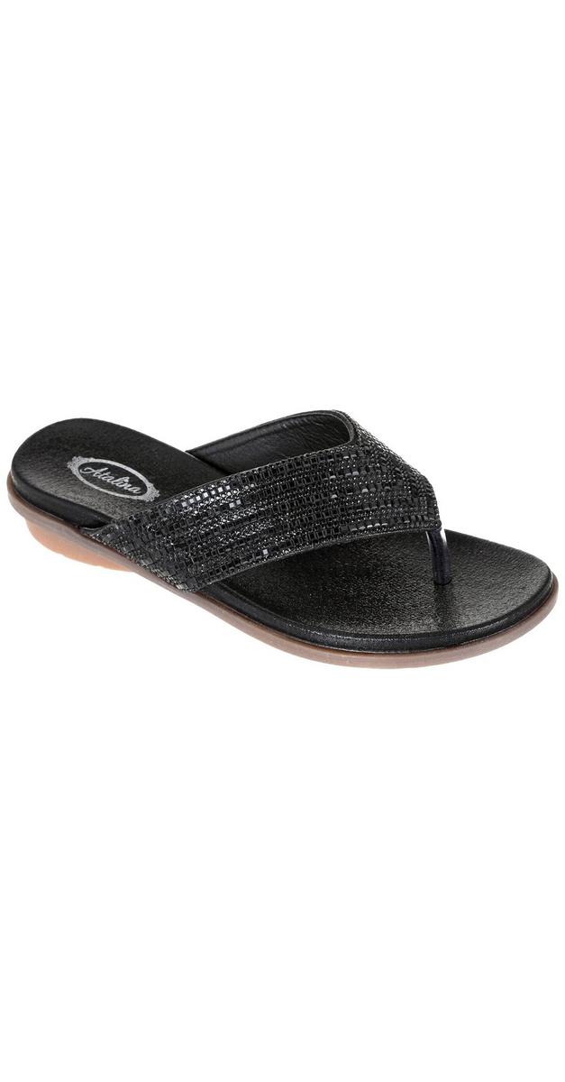 dressy flip flops black