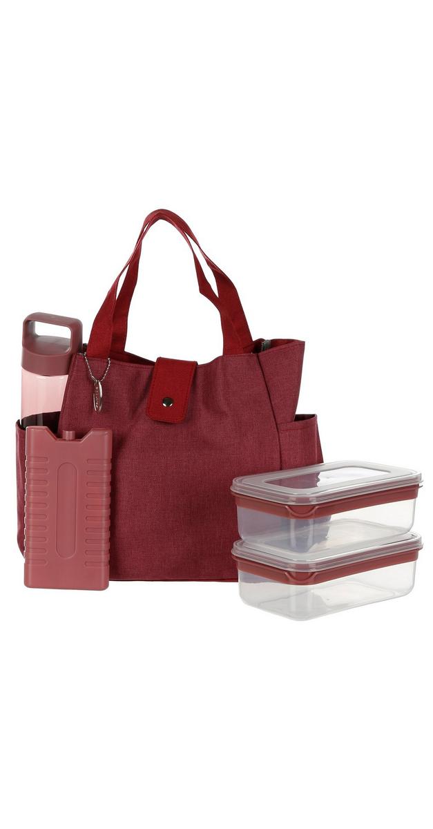 burgundy lunch bag