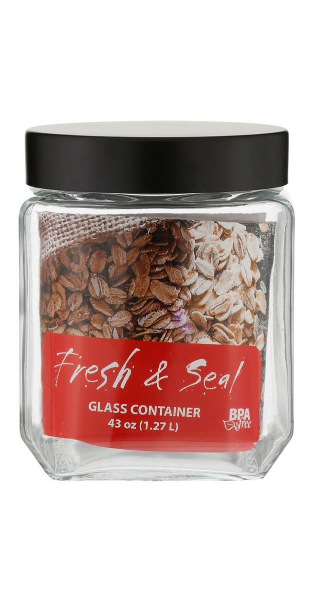 Square Glass Container w/ Lid Burkes Outlet