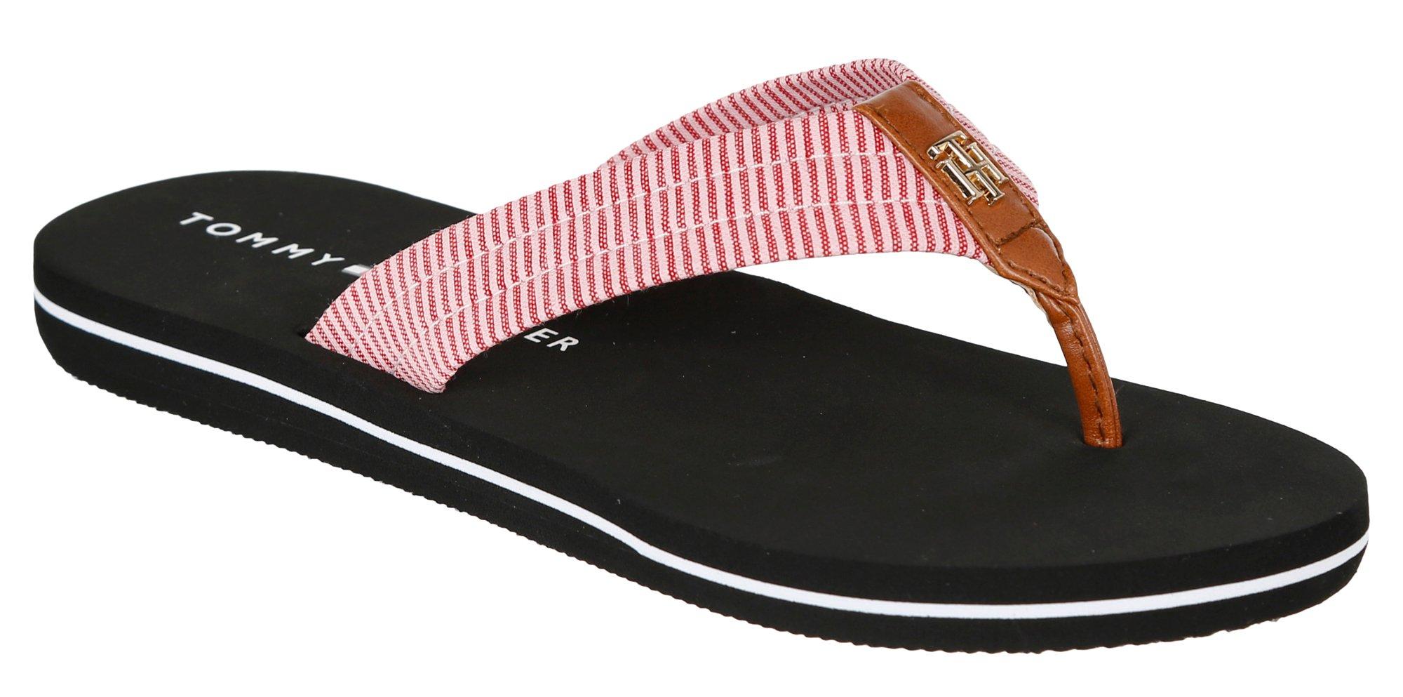 tommy hilfiger pink flip flops