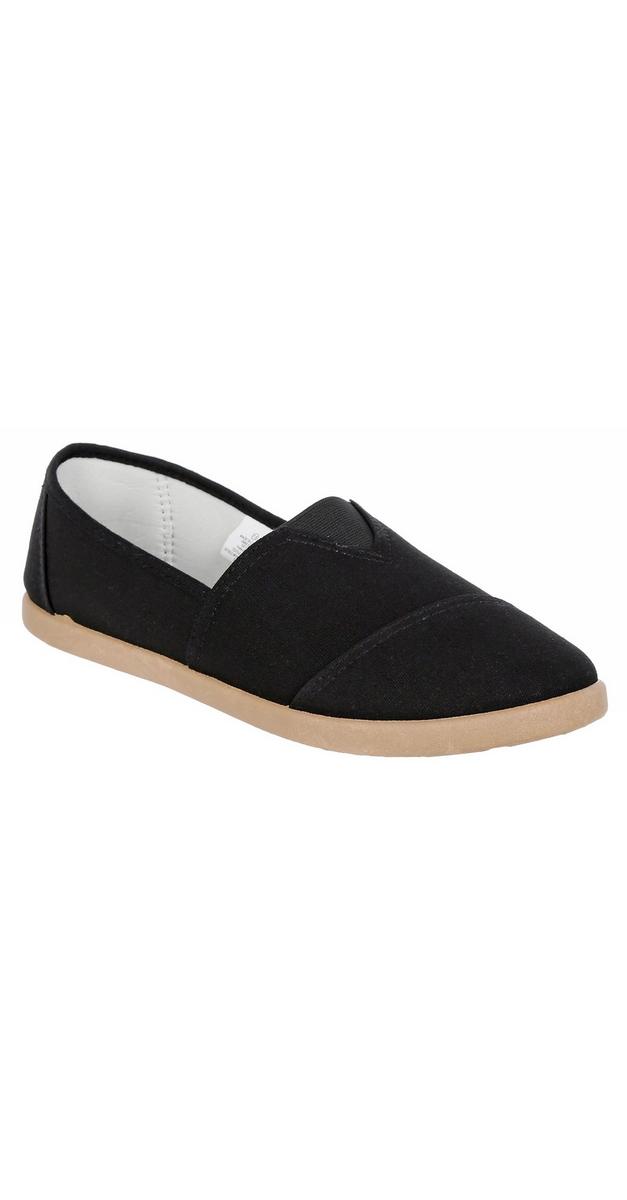 Women�s Canvas SlipOn Shoes Black Burkes Outlet