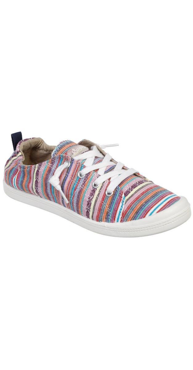 Womens Stripe Canvas Sneakers Multi Burkes Outlet 1281