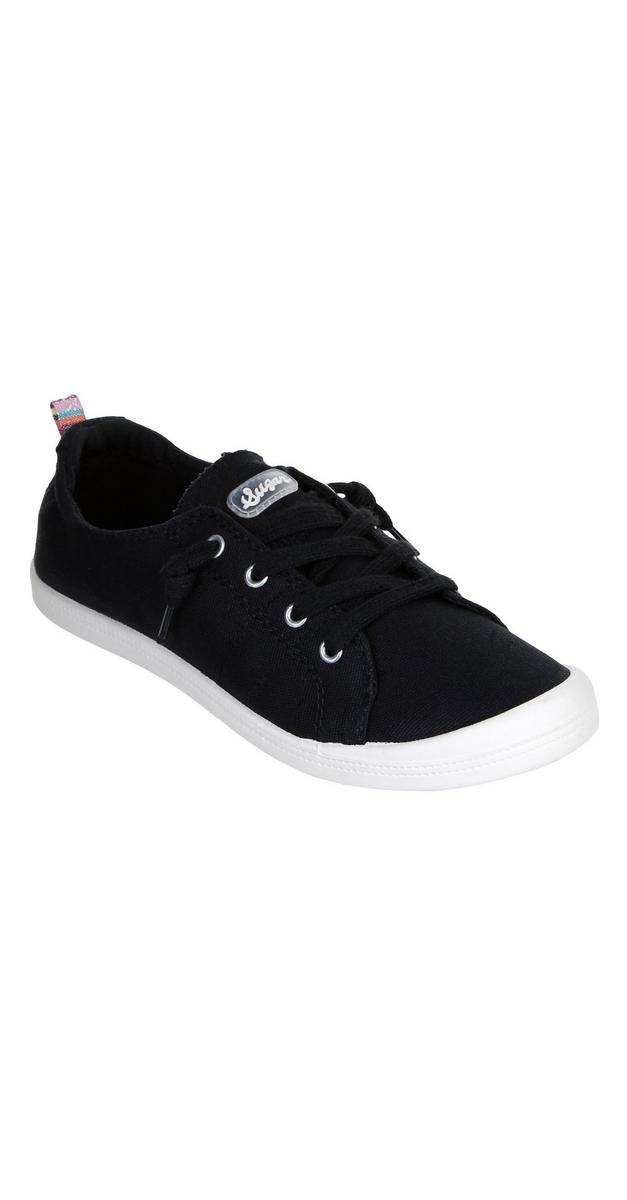 Women's Canvas Solid Sneakers - Black | Burkes Outlet