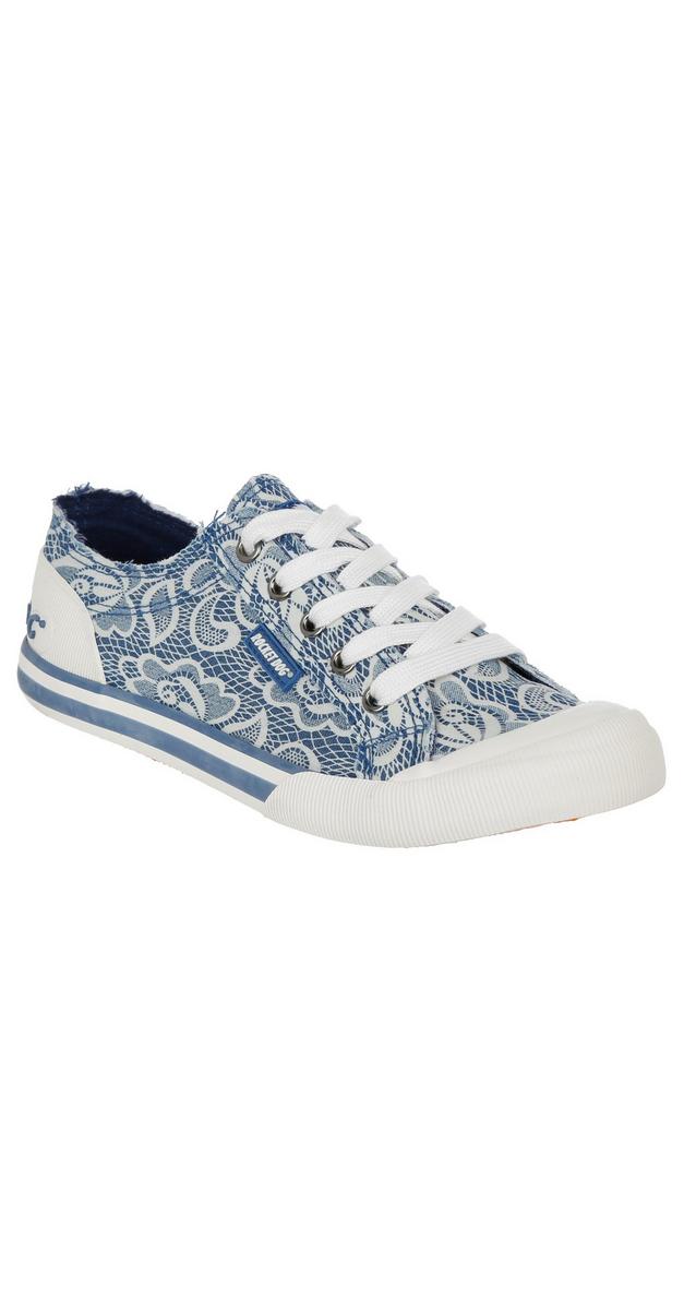 Women's Paisley Netted Canvas Sneakers - Blue/White | Burkes Outlet