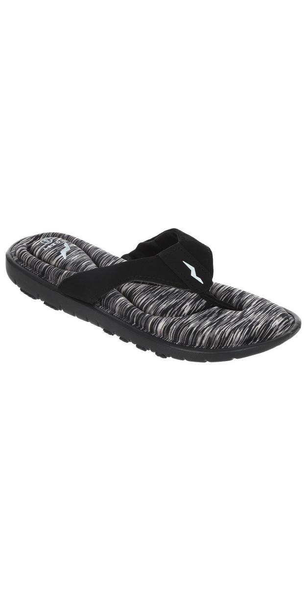 Memory Foam Flip Flops Black Multi Burkes Outlet