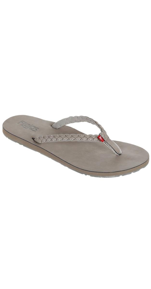 tan braided flip flops