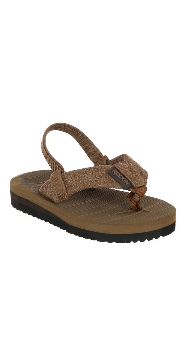 childrens brown flip flops