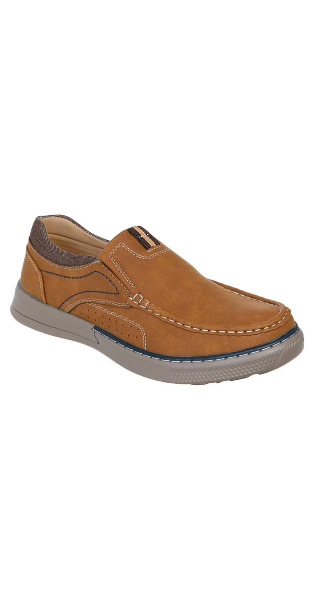Men's Faux Leather Boat Shoes - Tan | Burkes Outlet
