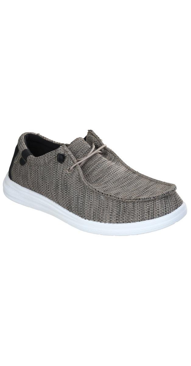 Men's Woven Boat Shoes - Grey | Burkes Outlet