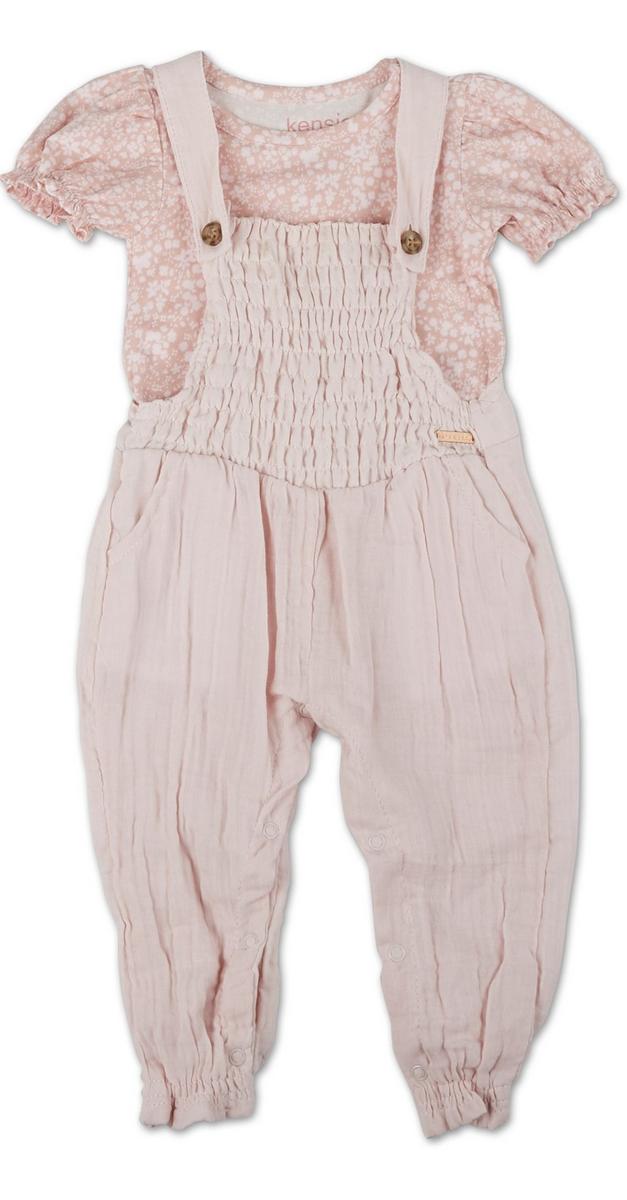 Baby Girls 2 Pc Overalls Set - Pink | Burkes Outlet