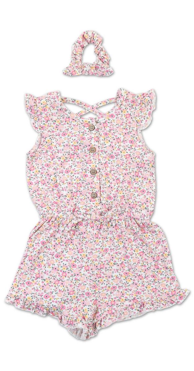 Little Girls Floral Romper Multi Burkes Outlet
