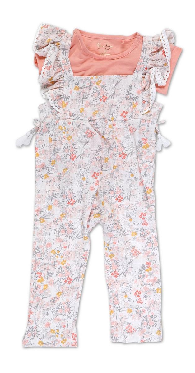 Toddler Girls 2 Pc Floral Jumpsuit Set - Pink | Burkes Outlet