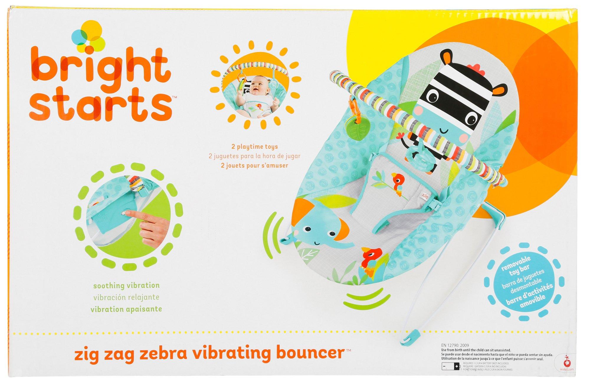 bright starts zig zag zebra bouncer