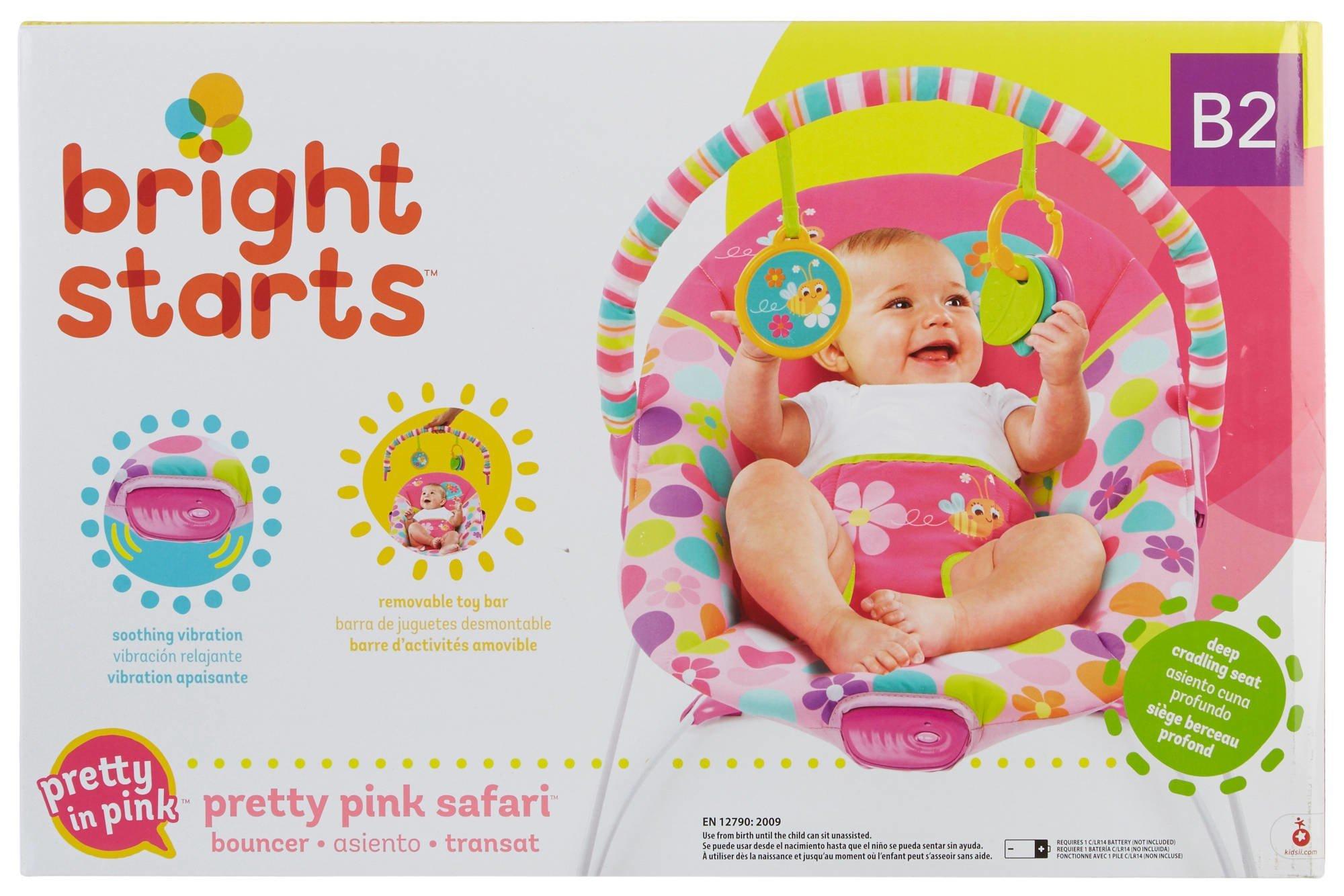 bright starts bouncer pink