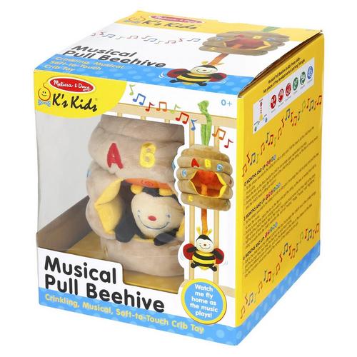 Melissa Doug Ks Kids Musical Pull Beehive Soft To Touch Crib Toy