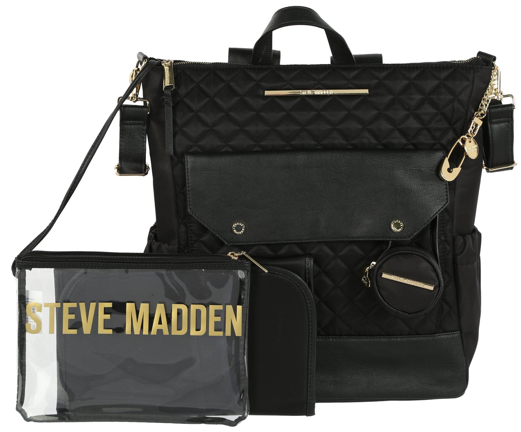 steve madden diaper bag black