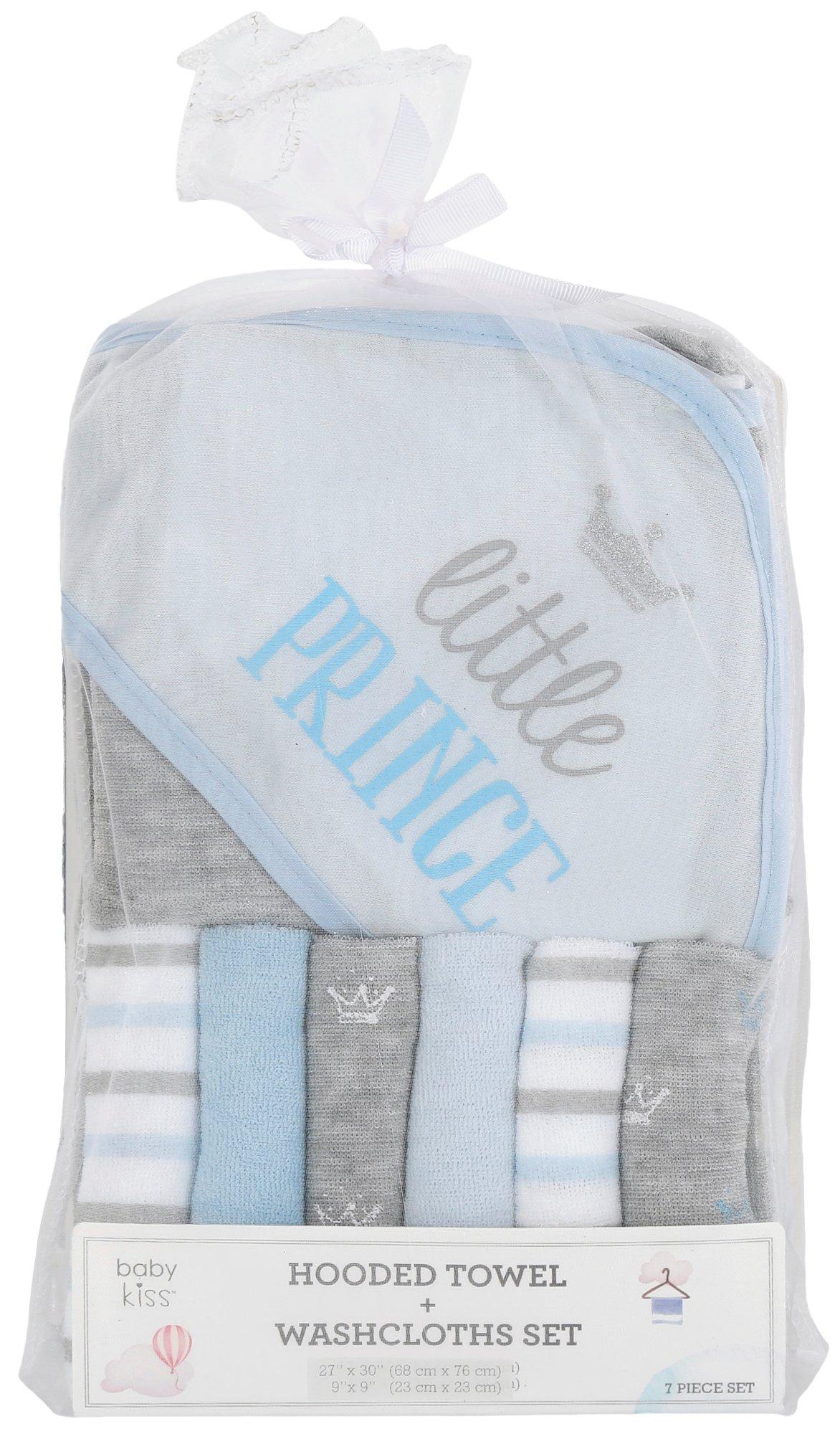 baby kiss hooded towel and washcloth set