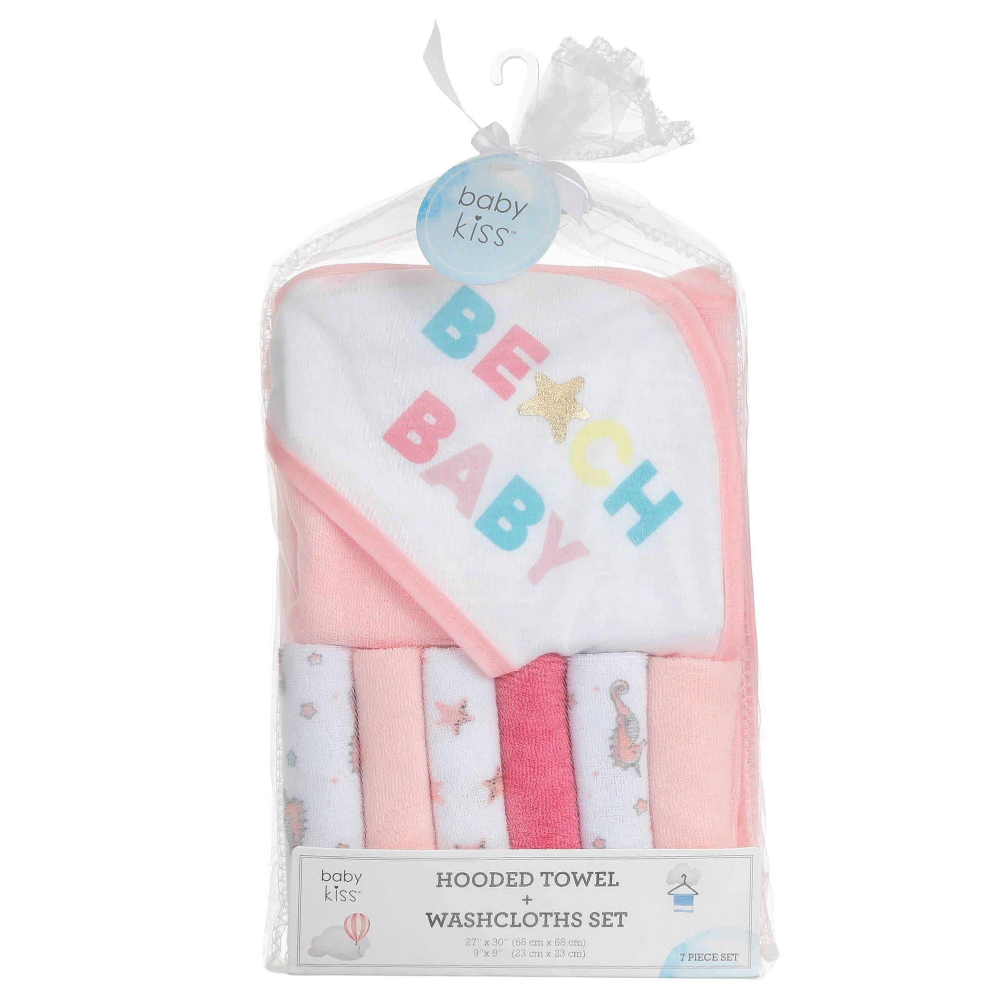 baby hooded towel and washcloth set