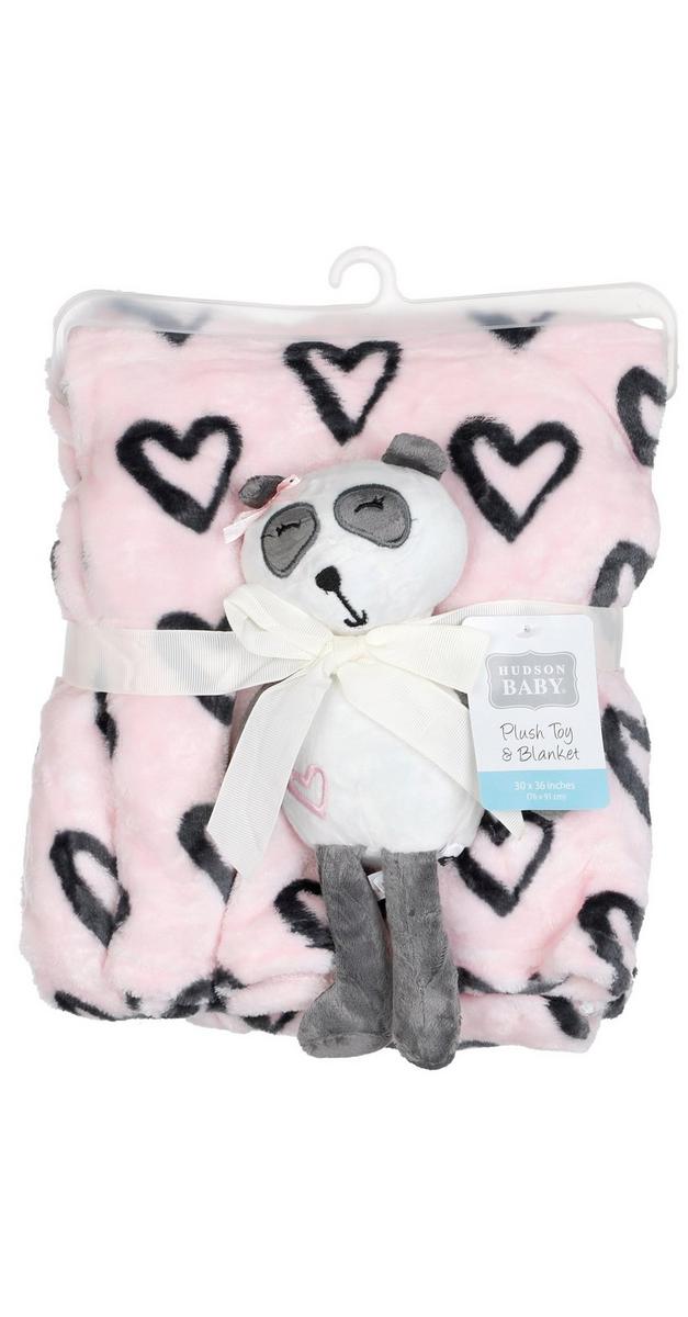 2 Pk Baby Blanket & Plushie - Pink | Burkes Outlet