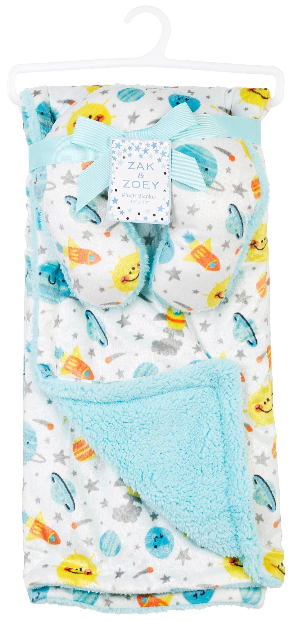 baby blanket with neck pillow