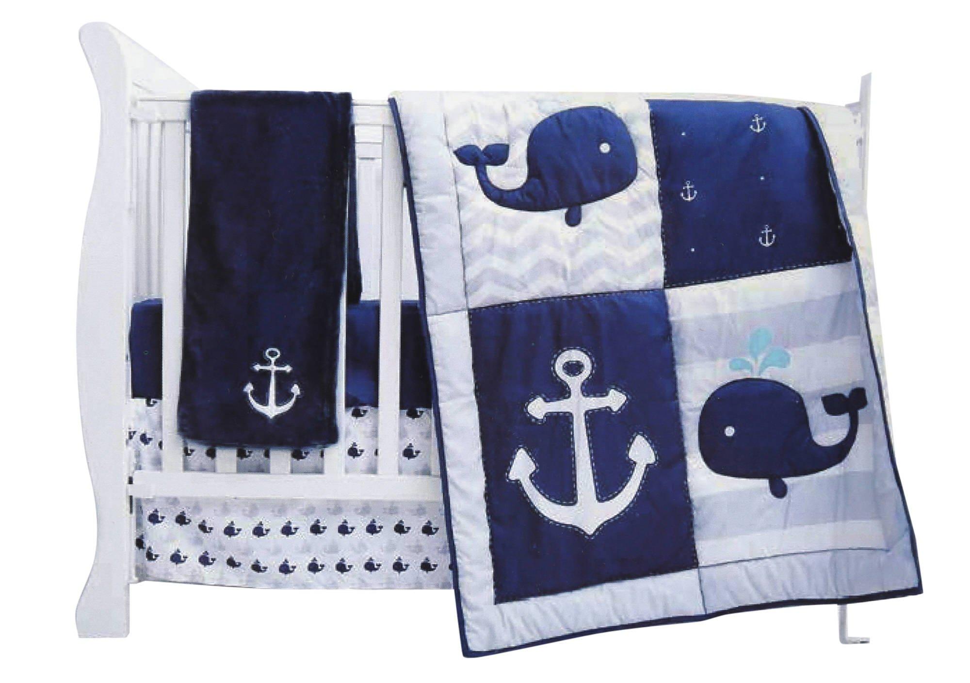 whale crib bedding