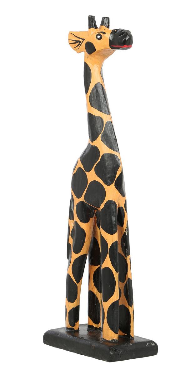 12" Carved Wood Giraffe Figure Natural Burkes Outlet