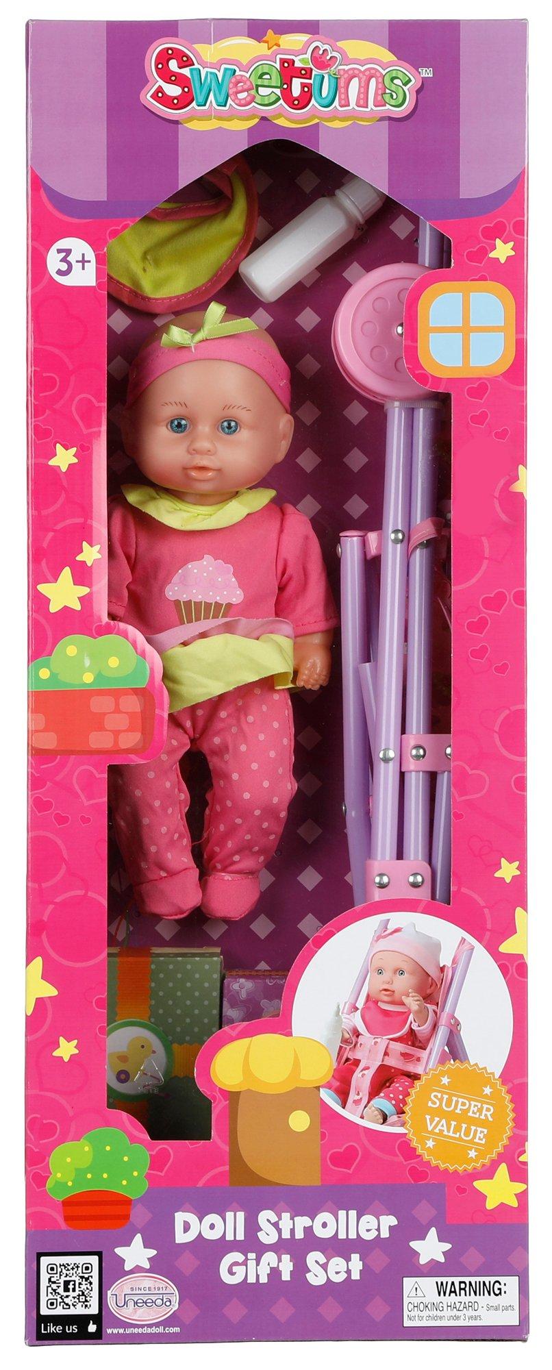 doll with stroller gift set