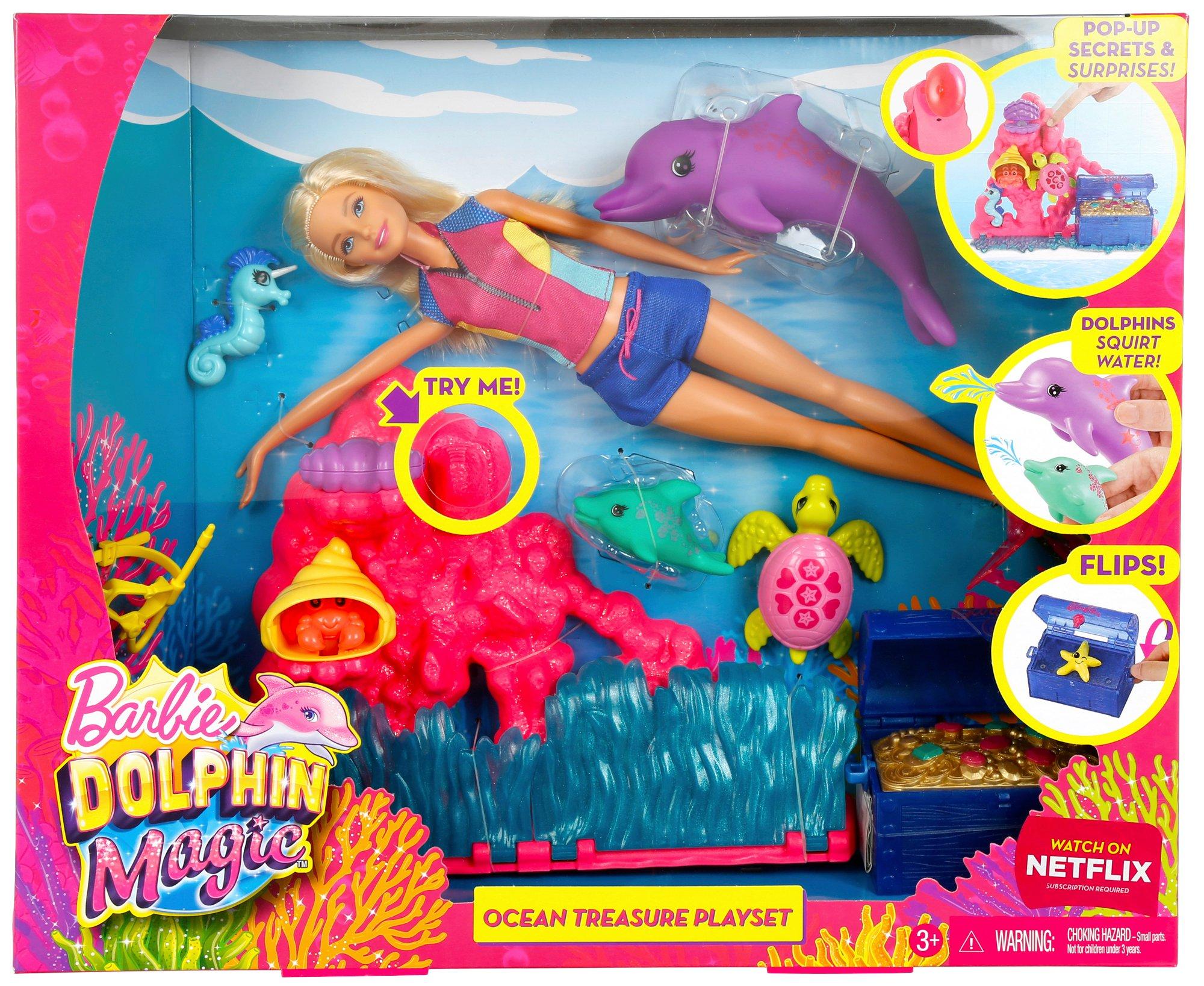 barbie dolphin magic ocean treasure playset