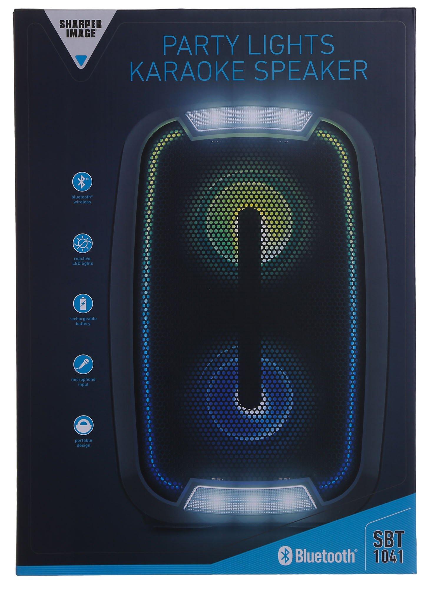 sharper image portable led party speaker sbt 1034