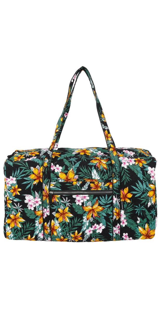 22" Tropical Quilted Travel Duffel Bag Black Multi Burkes Outlet
