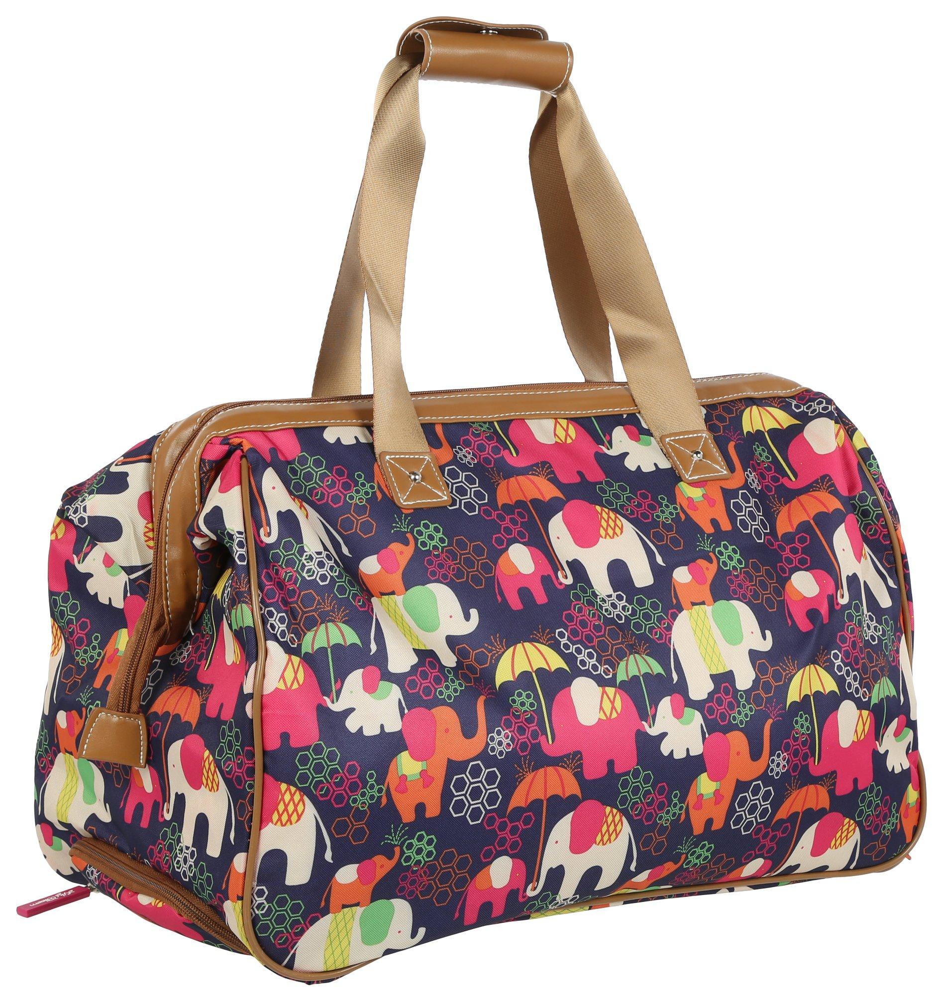 elephant print duffle bag