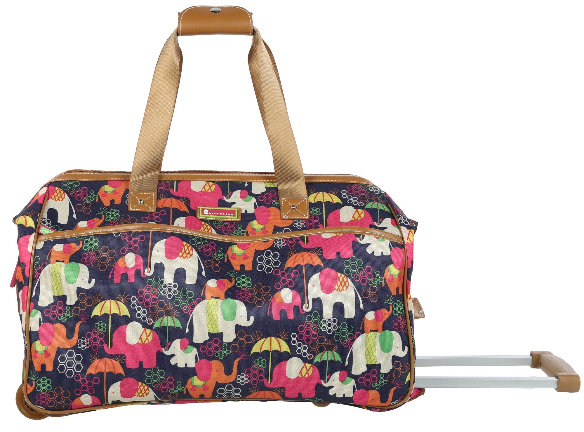 elephant print duffle bag