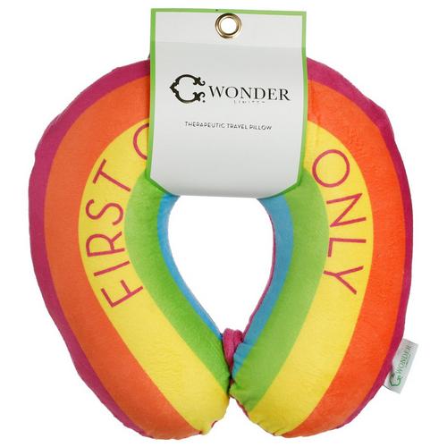 First Class Only Rainbow Therapeutic Travel Pillow Multi