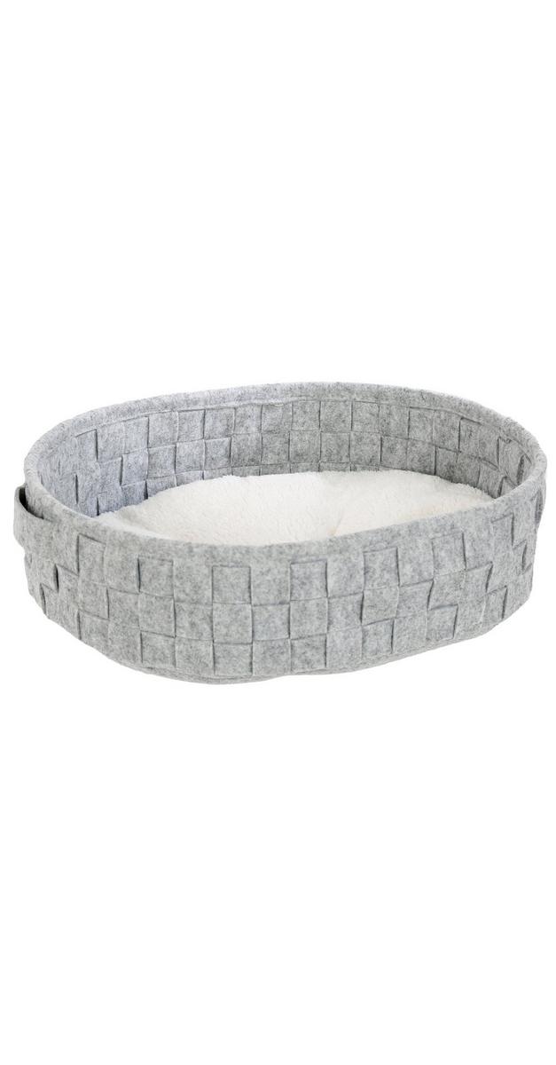 18" Oval Basket Weave Pet Bed Grey Burkes Outlet