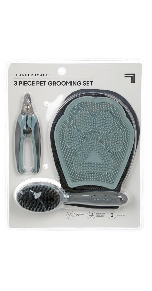 3 Pc Pet Grooming Set Grey Burkes Outlet