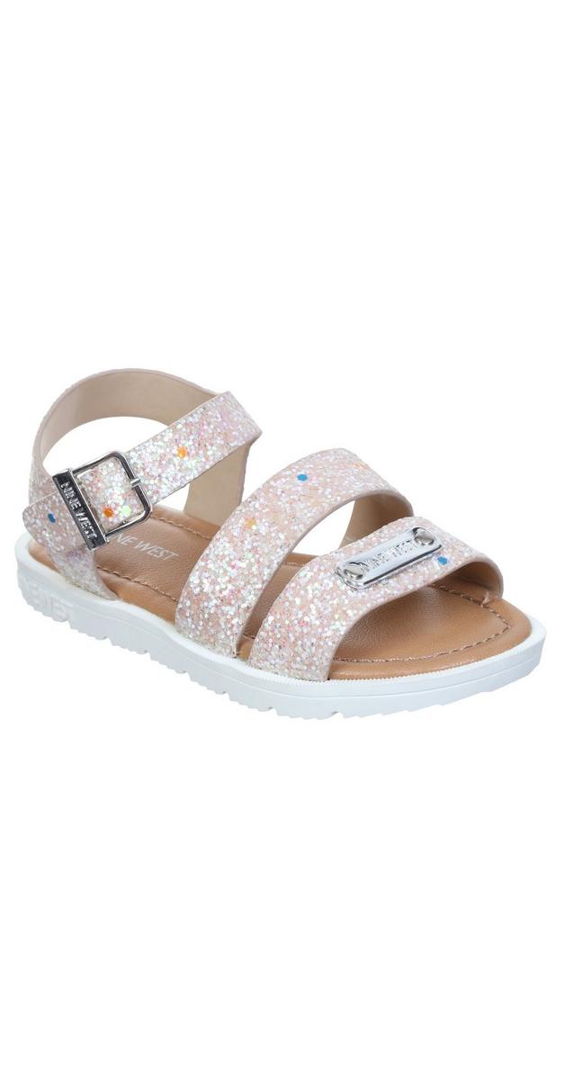 Toddler Girls 3 Strap Glitter Sandals - Pink | Burkes Outlet
