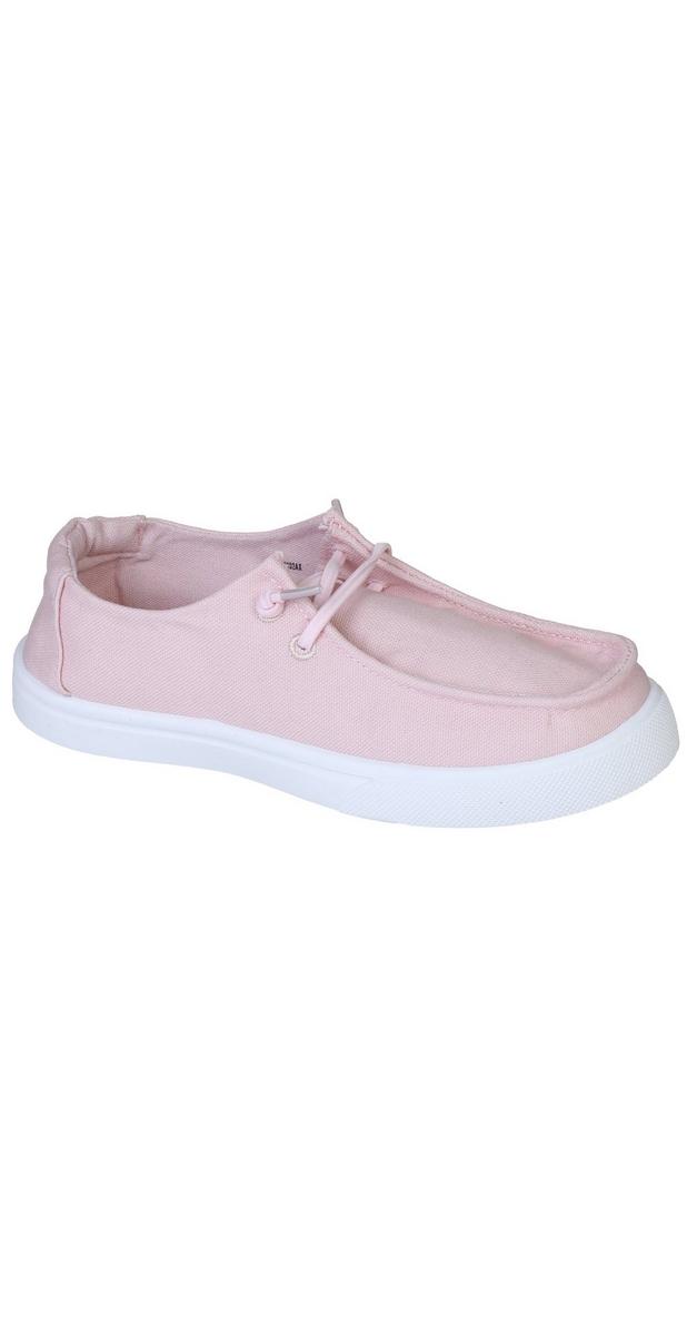 Girls Solid Canvas Slip Ons - Pink | Burkes Outlet