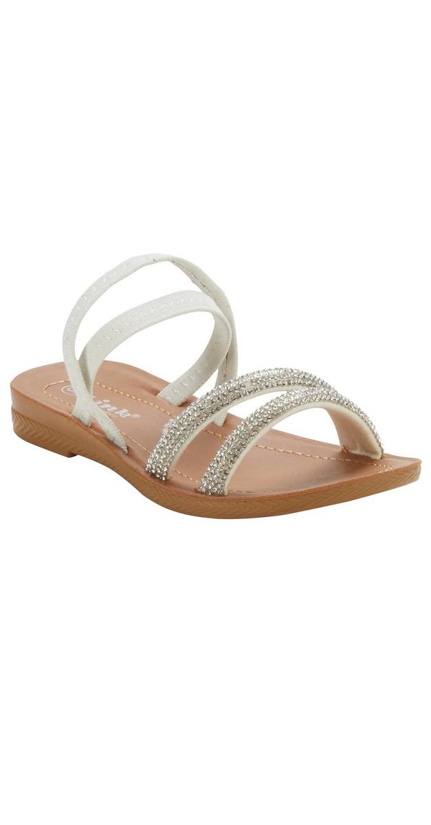 Girls Review Rhinestone Sandals - White | Burkes Outlet
