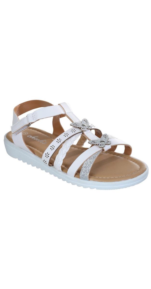 Girls Butterfly Multi Strap Sandals - White | Burkes Outlet