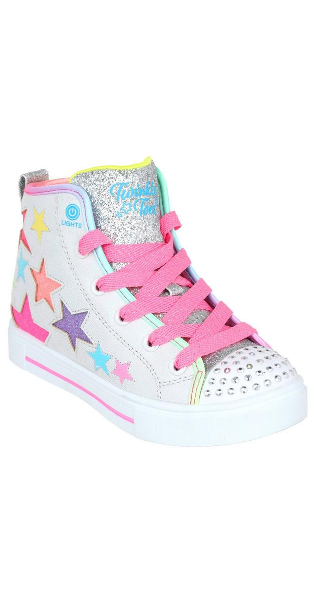 Girls Twinkle Toe High Top Sneakers - Multi | Burkes Outlet