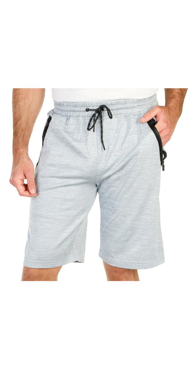 Men's Active Zip Pocket Fleece Shorts - Grey | Burkes Outlet