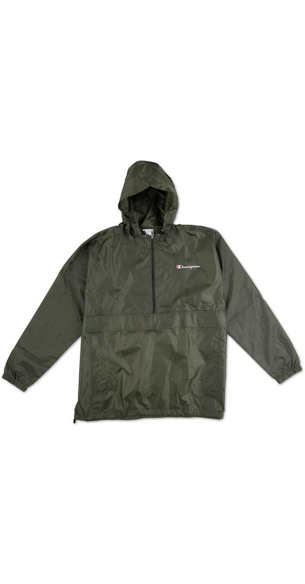 Big Men's Active Pull Over Windbreaker Jacket Green Burkes Outlet