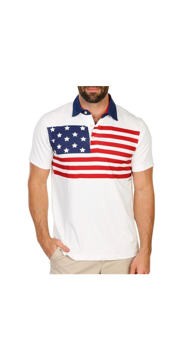 Men's Active Americana Polo Shirt - White | Burkes Outlet