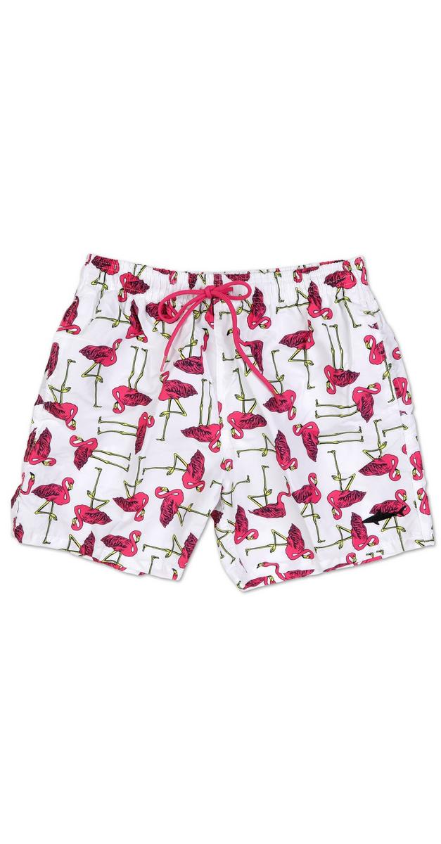 Men's Flamingo Volley Shorts - White | Burkes Outlet