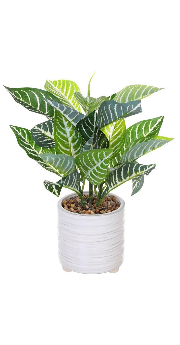 15" Faux Potted Plant White Burkes Outlet