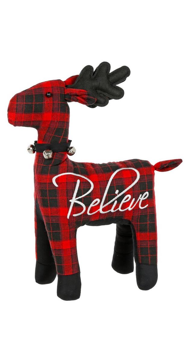 stuffed plaid reindeer