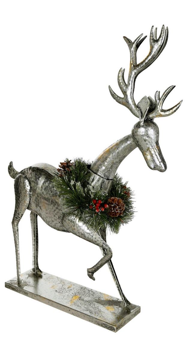 large silver reindeer figurines