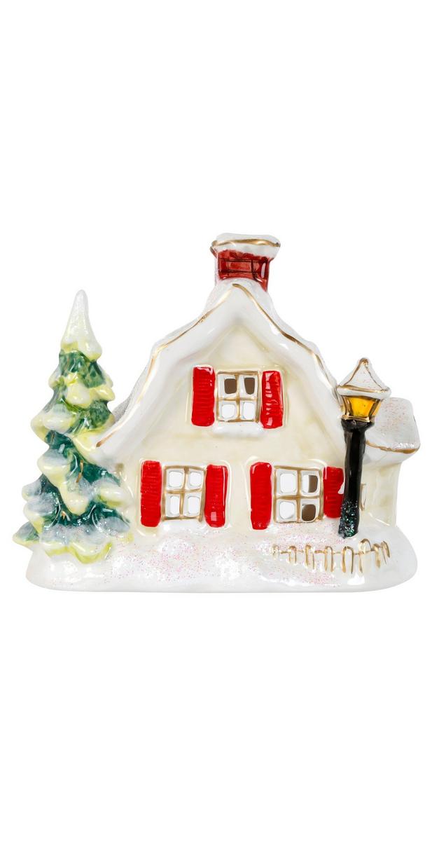 7" Snowy Candle House Tealight Home Accent | Burkes Outlet