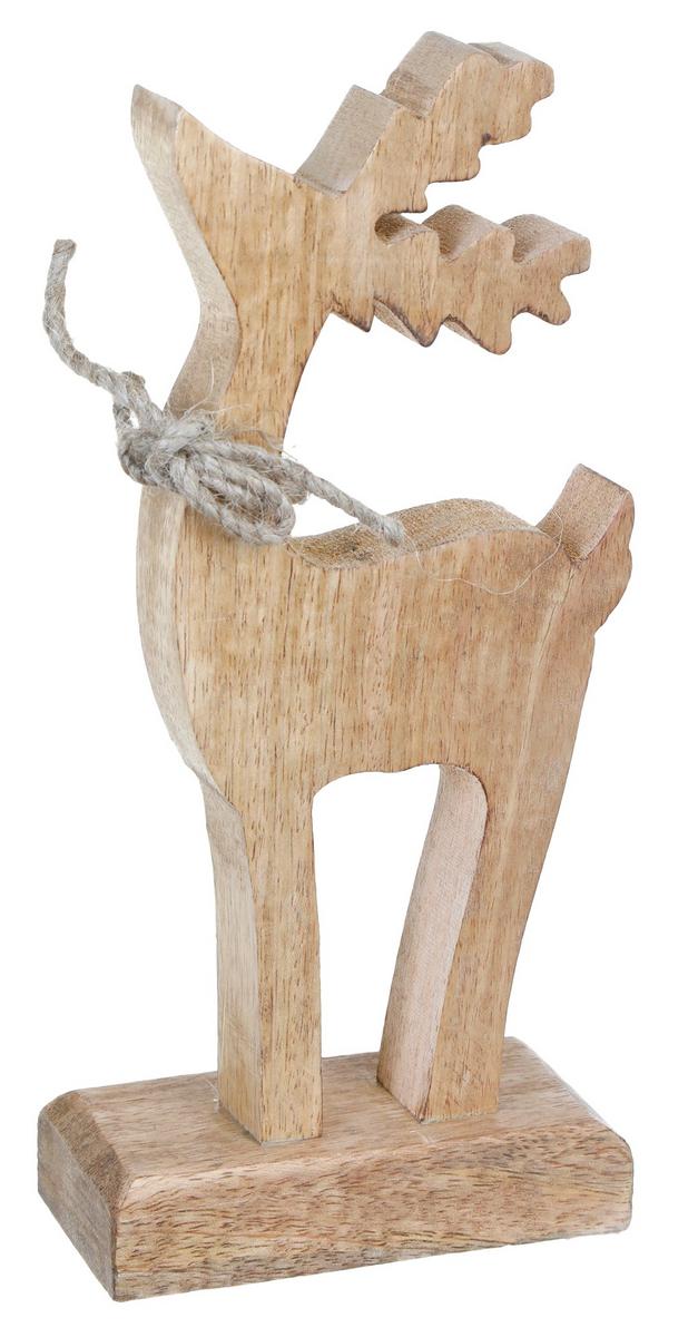 10" Wooden Reindeer Christmas Decor Natural Burkes Outlet